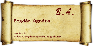 Bogdán Agnéta névjegykártya