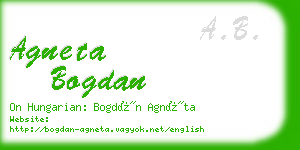 agneta bogdan business card